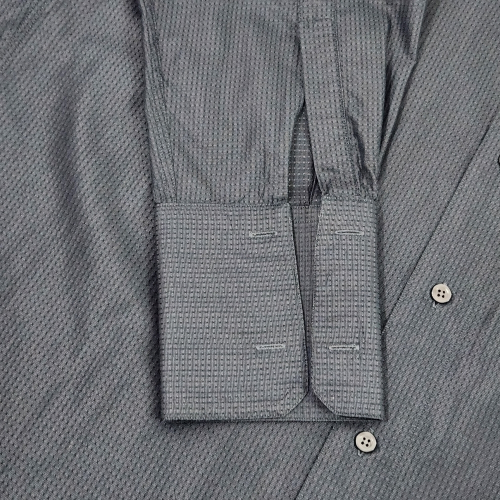 VINTAGE Klauss Boehler Gray Regular Fit Dress Shirts - Picture 8 of 10